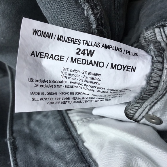 Gloria V Womens JEANS Plus 24W Gray Skinny Stretch - Picture 7 of 8